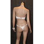 Wit Leren String Strass